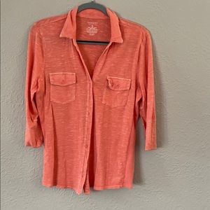 Peach button up